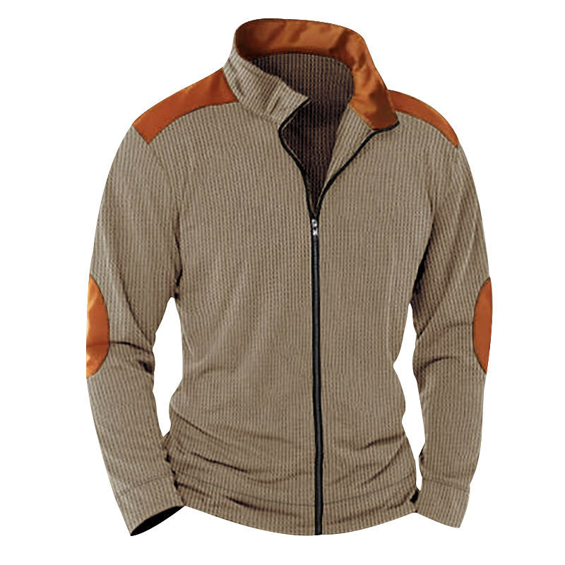 Herren Steppjacke mit hohem Kragen applikationen ModeGeist