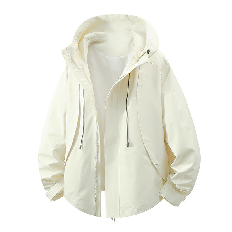 Damen winddichte Übergangsjacke mit Kapuze und verstellbarem Kordelzug ModeGeist