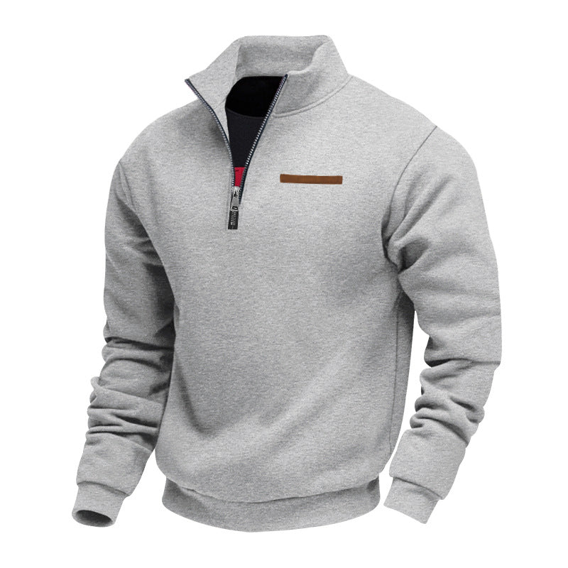 Herren Hochwertiger Fleece-Pullover mit halbem Reißverschluss ModeGeist