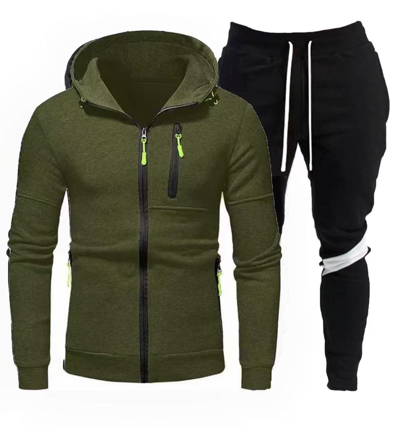Herren sportliche Kapuzenjacke mit praktischem Reißverschluss und Jogginghose ModeGeist