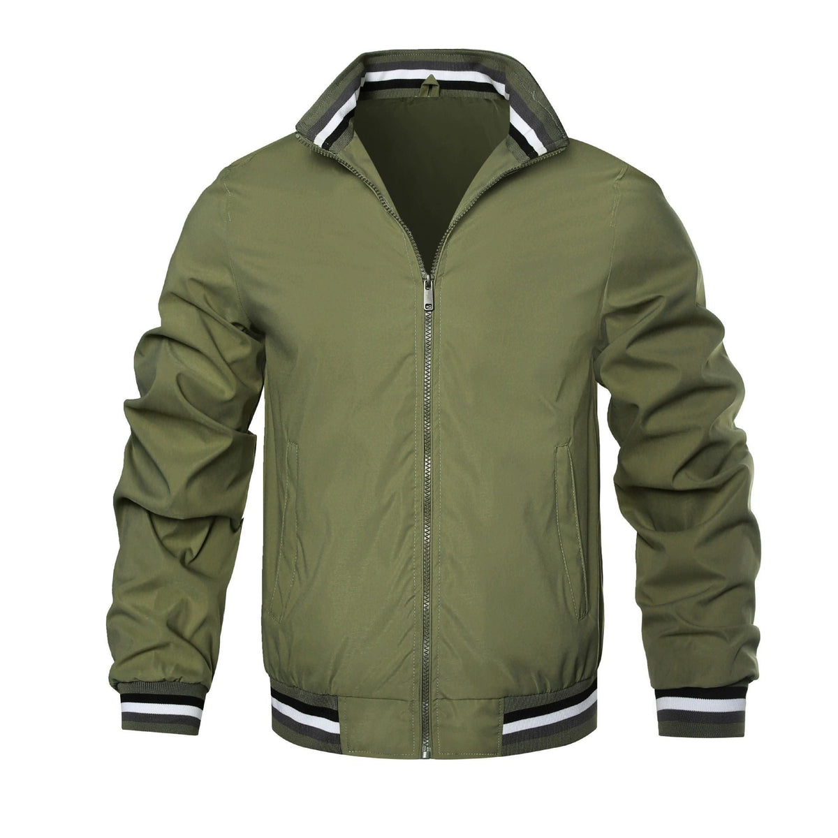 Herren modische Bomberjacke mit elastischen Bündchen ModeGeist