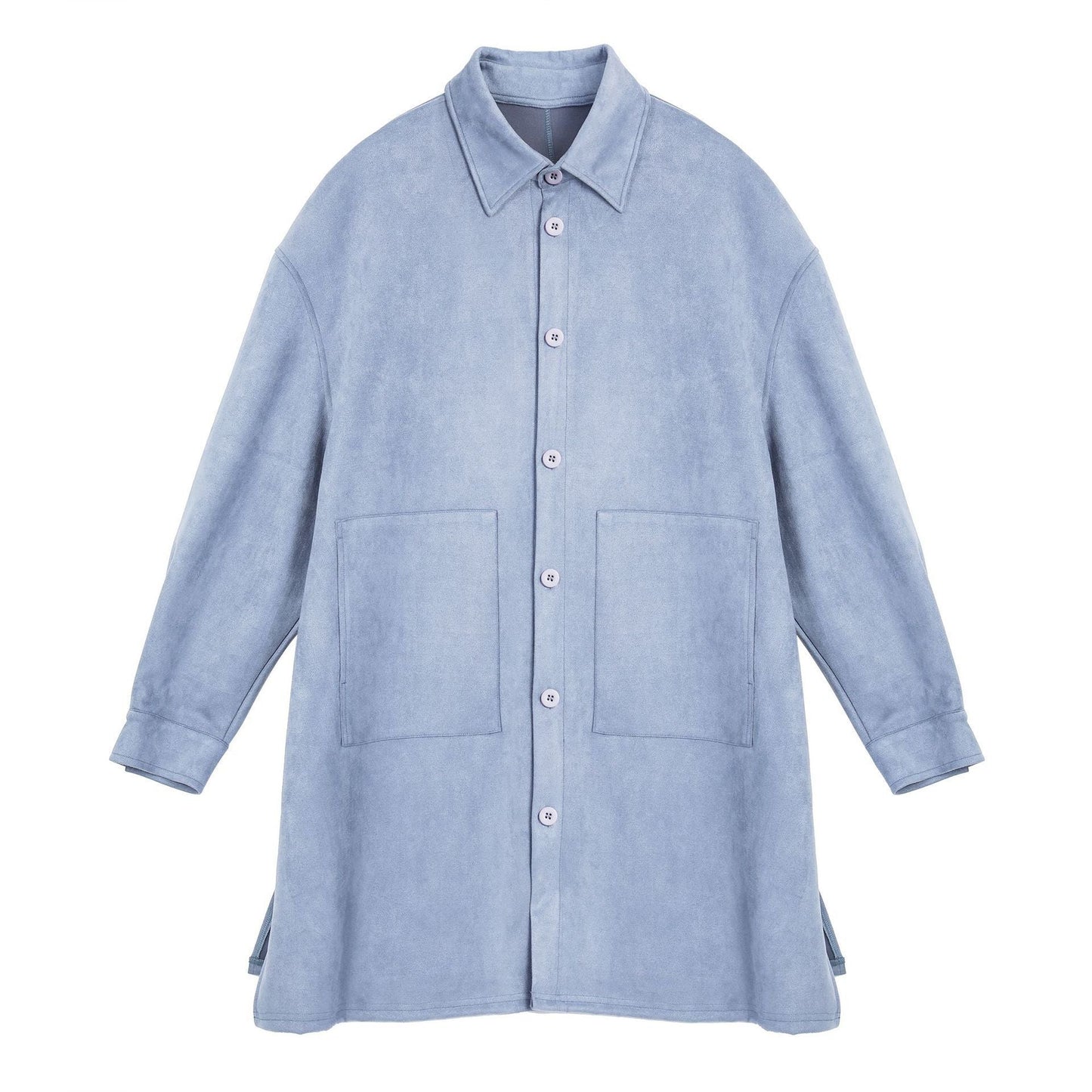 Damen Oversize Hemdenjacke aus weichem Suede mit großen Taschen ModeGeist