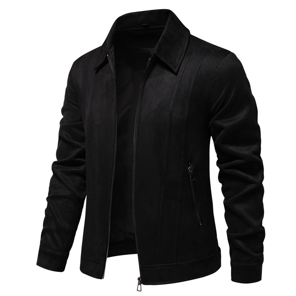 Herren Kunstlederjacke mit strukturiertem Design und seitlichen Reißverschlusstaschen ModeGeist