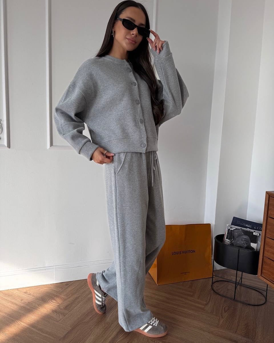 Damen lässiger Cardigan und Jogginghose Set ModeGeist