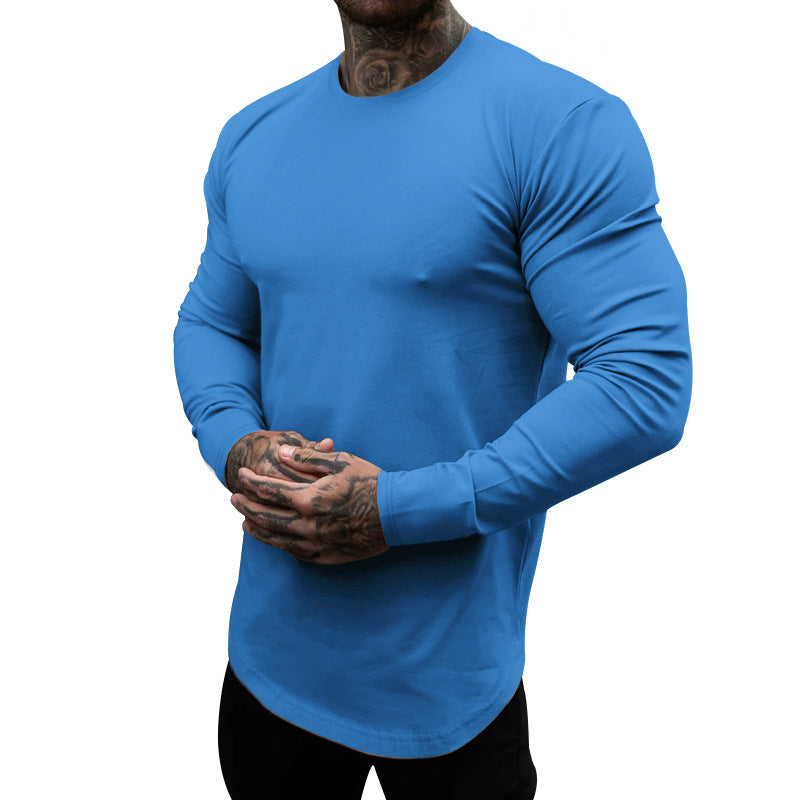 Herren Langarmshirt aus weichem, elastischem Baumwollmix mit Rundhalsausschnitt ModeGeist