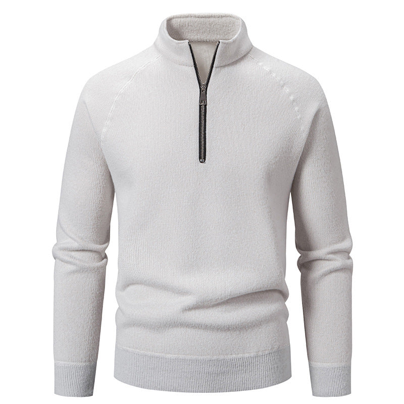Herren Rollkragenpullover mit modernem Reißverschluss und strukturiertem Design ModeGeist