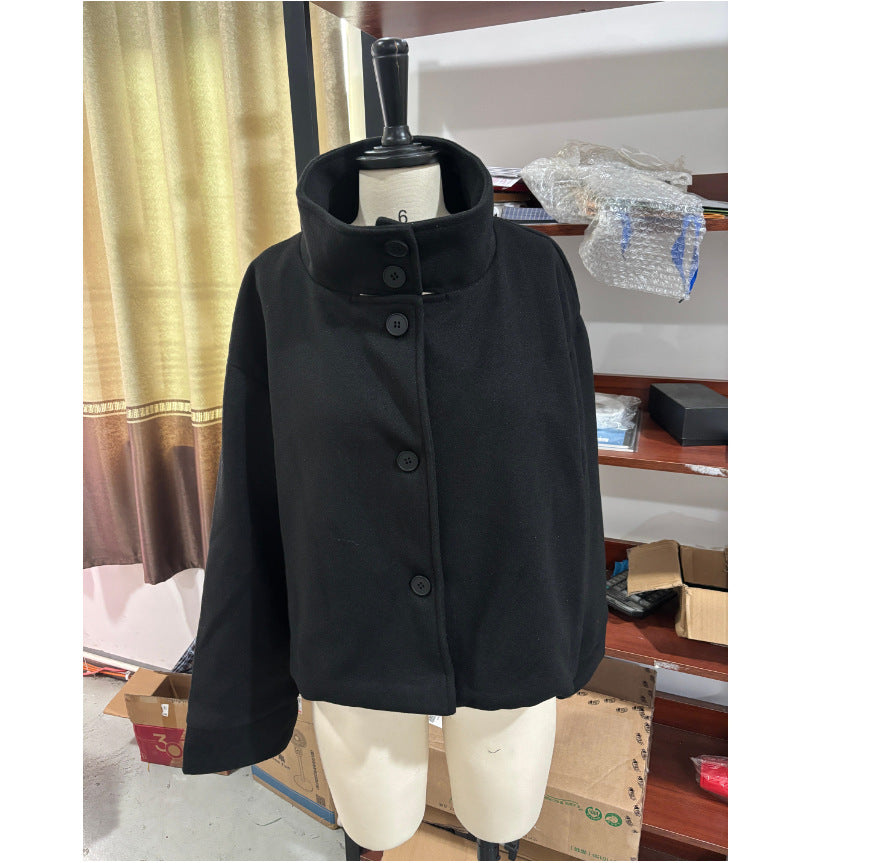 Damen modische Wolljacke mit strukturiertem Kragen und elegantem Schnitt ModeGeist