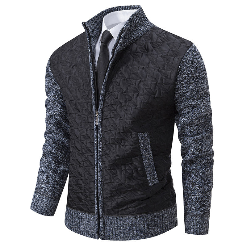 Herren stylische Steppjacke mit strukturiertem Obermaterial und hohem Kragen ModeGeist