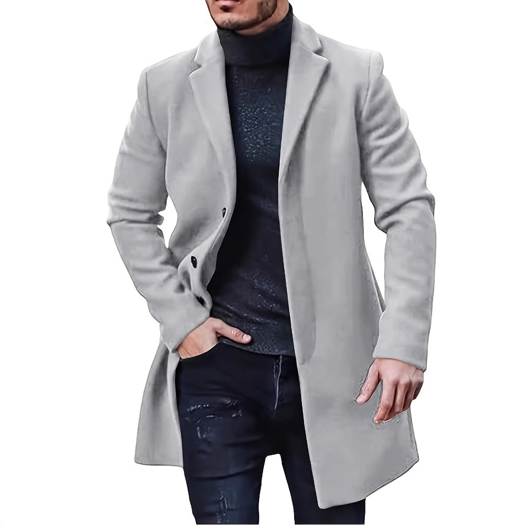 Herren eleganter Wollmantel mit schmalem Schnitt ModeGeist
