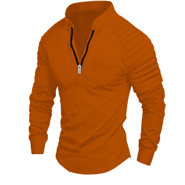 Herren Trainingsshirt mit hohem Kragen und dezentem Reißverschluss ModeGeist