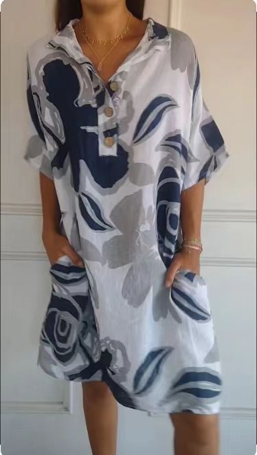 Modegeist Damen Strandkleid: lässig, mit Taschen & floralem Muster