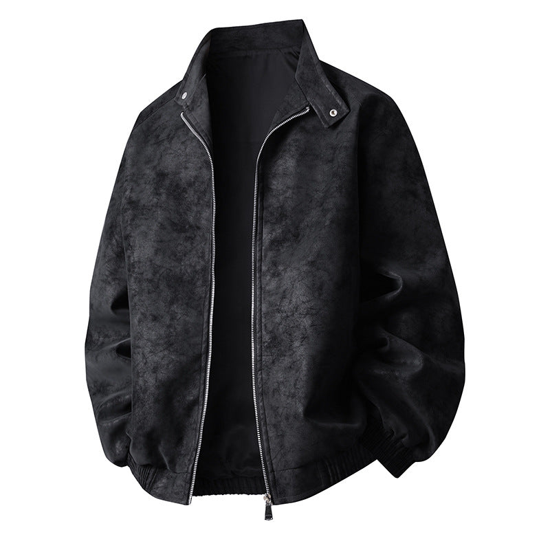 Herren stylische Kunstlederjacke im modernen Design und elastischen Bündchen ModeGeist