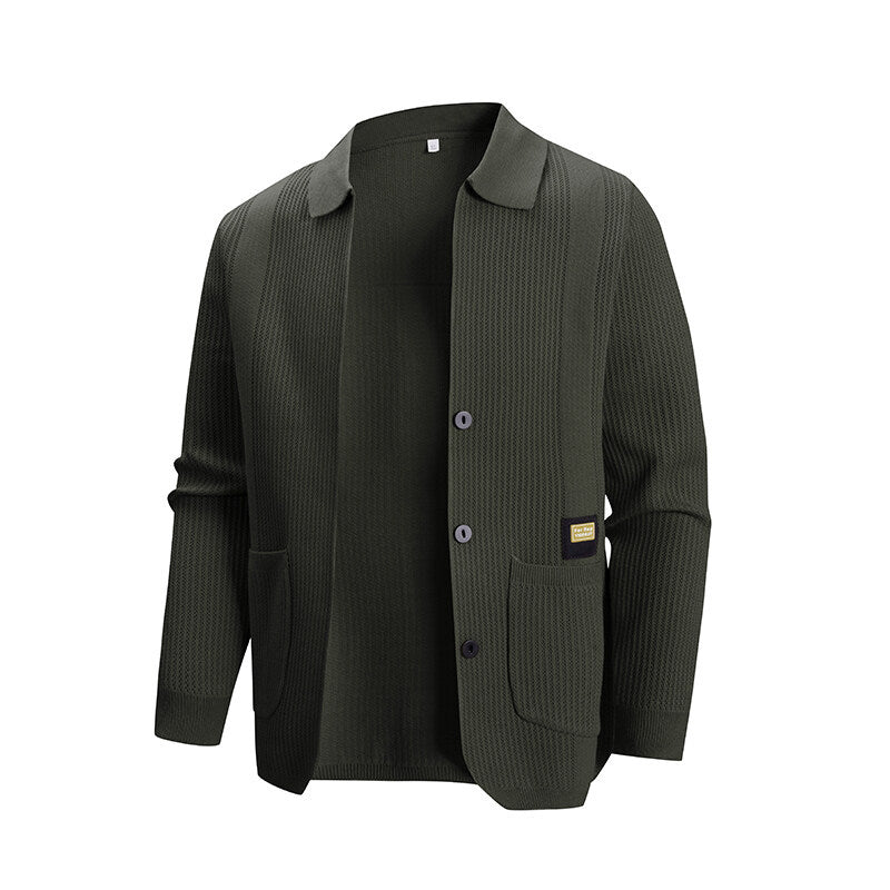 Herren Strickjacke mit modernem Rippmuster und praktischen Taschen ModeGeist
