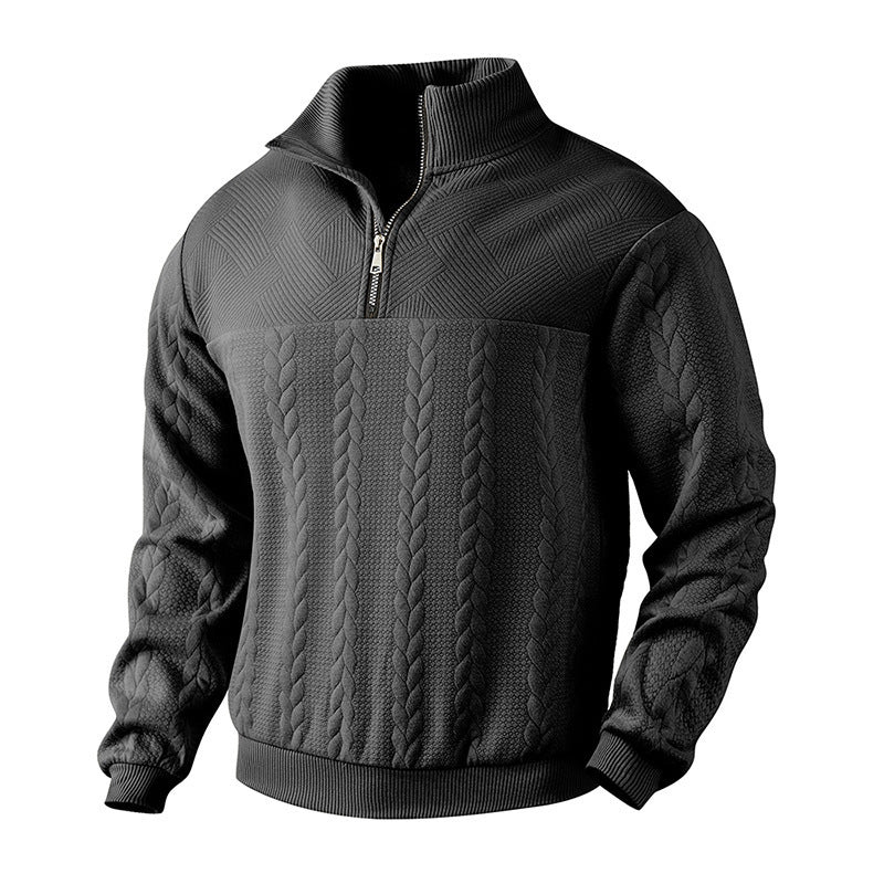 Herren Strickpullover mit modernem Stehkragen und praktischem Reißverschluss ModeGeist