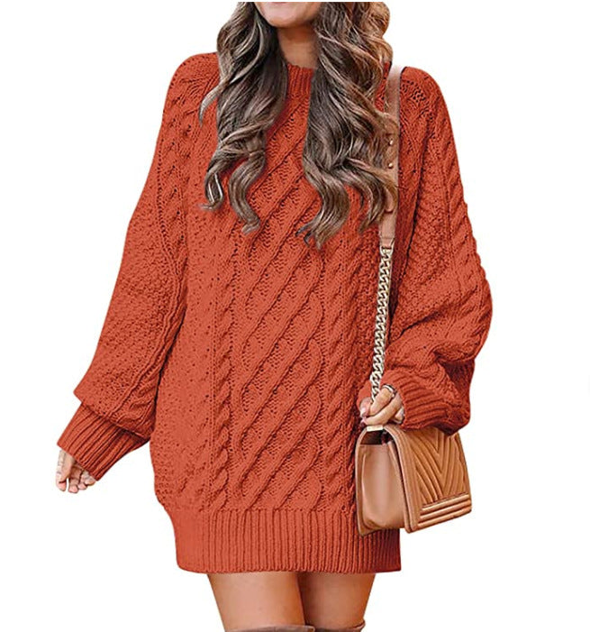 Damen Großer Strickpullover mit Zopfmuster und lässigem Schnitt ModeGeist