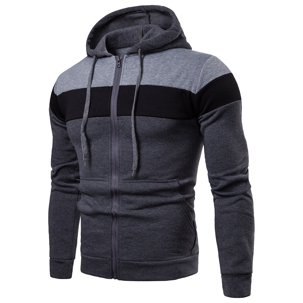 Herren sportliche Kapuzenjacke mit Farbblockdesign ModeGeist