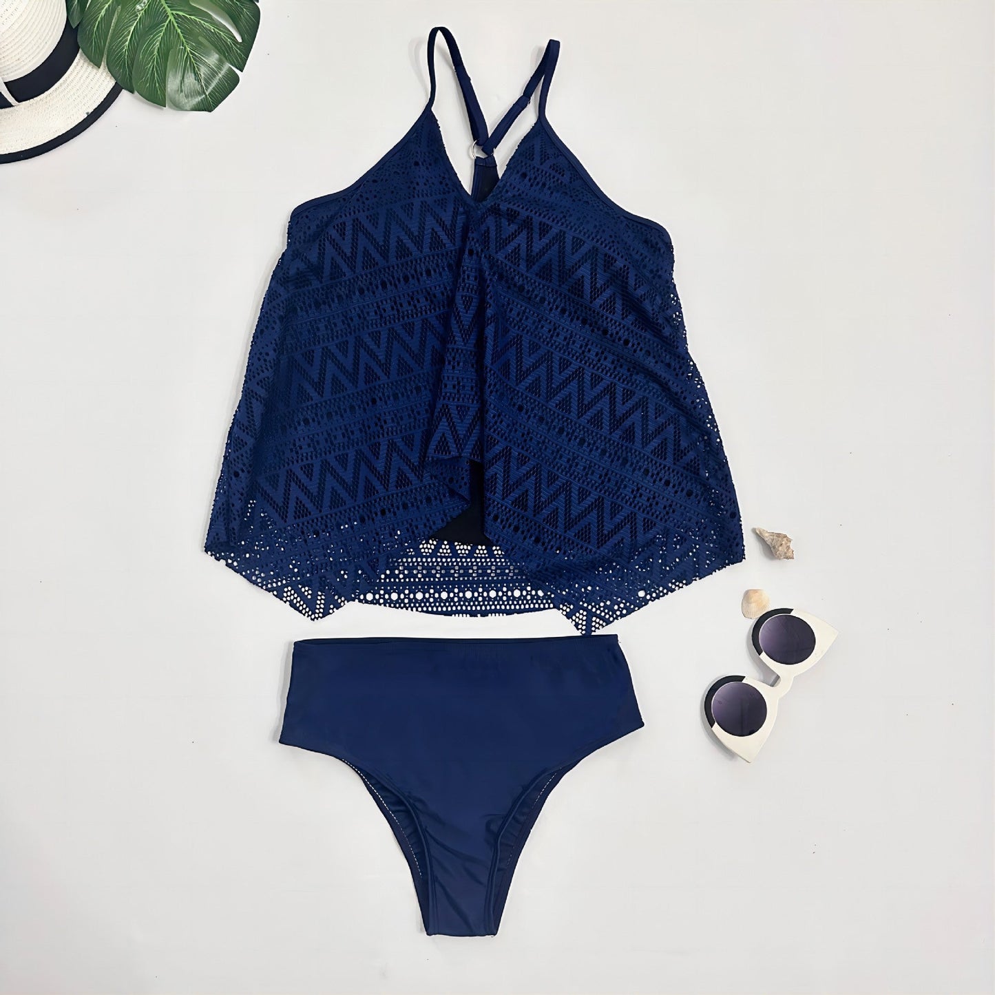 Tankini-Set für Damen mit luftigem Top und hoch geschnittenem Hose, MODEGEIST