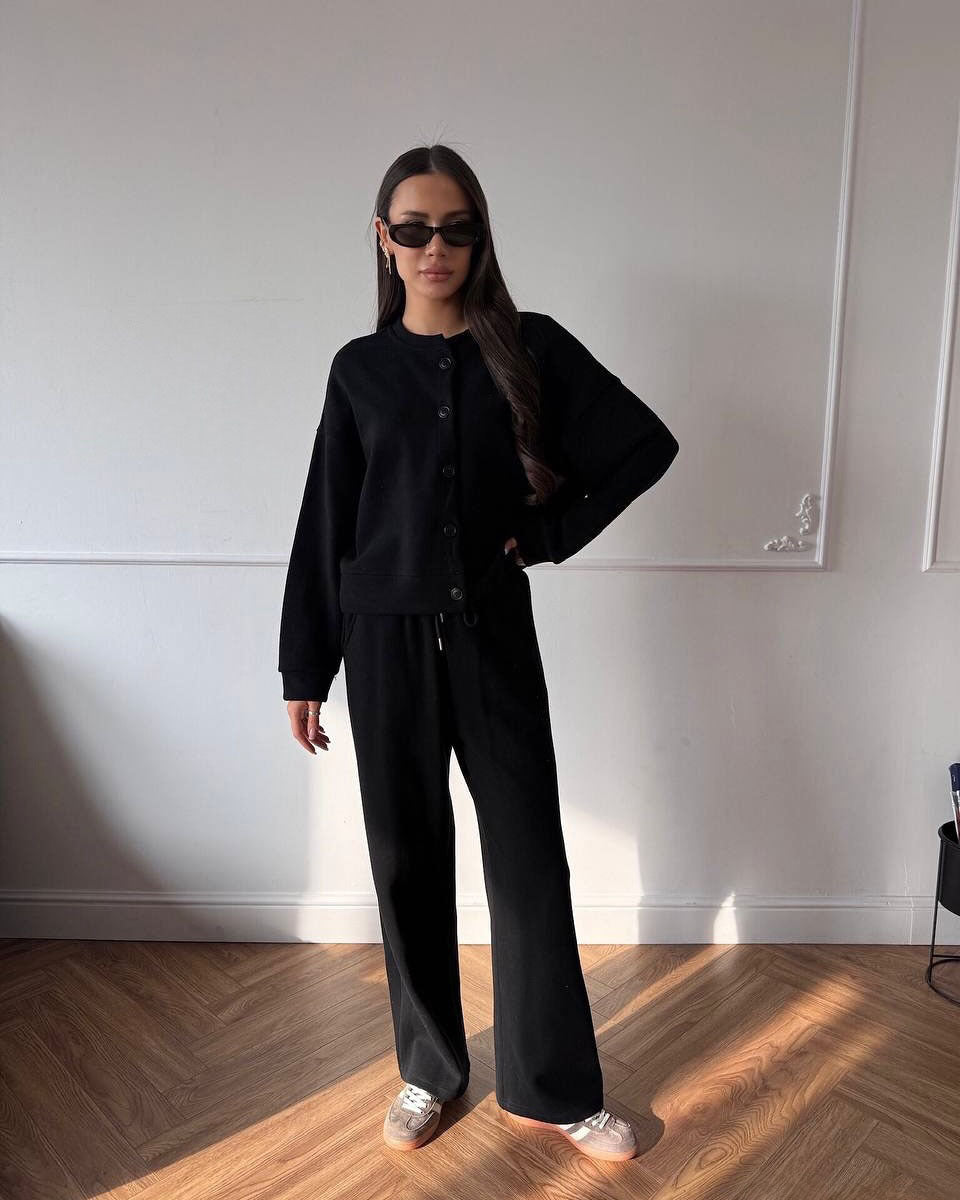 Damen lässiger Cardigan und Jogginghose Set ModeGeist