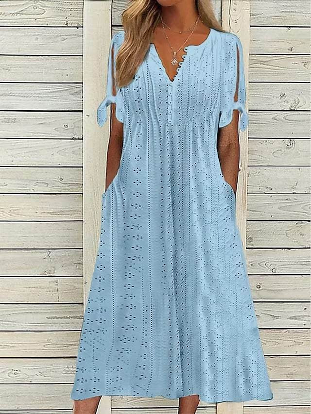 Stylish Maxidress with Playful Cut-Outs and Pockets by MODEGEIST