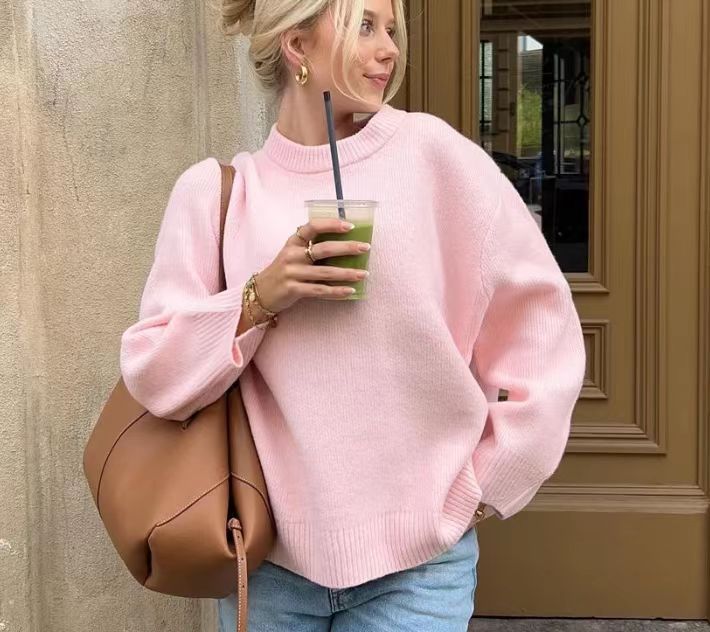 Damen lässiger Oversized Pullover aus hochwertiger Baumwolle ModeGeist