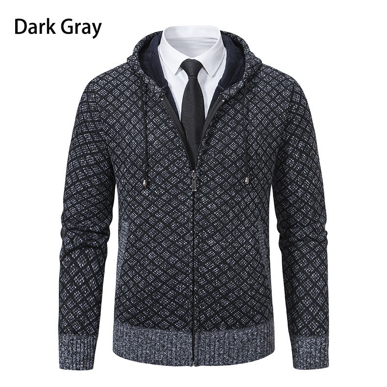 Herren modische Sweatjacke mit Kapuze und elegantem Muster ModeGeist