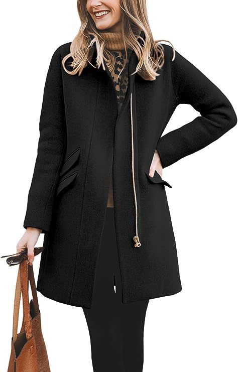 Damen modischer Wollmantel mit asymmetrischem Schnitt ModeGeist