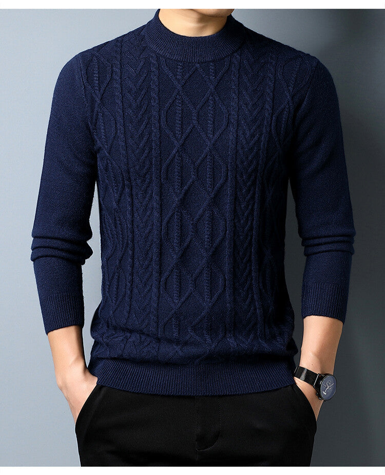 Herren Strickpullover mit strukturiertem Zopfmuster ModeGeist