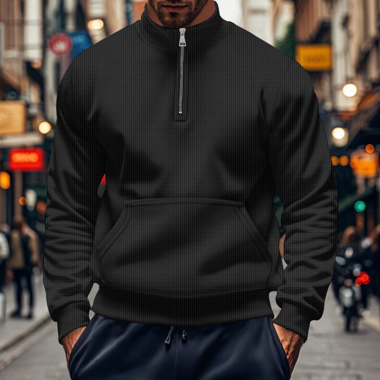 Herren sportlicher Hoodie mit Reißverschluss und praktischen Taschen ModeGeist