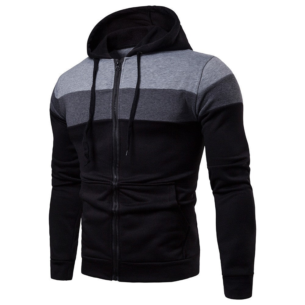 Herren modische Kapuzenjacke mit Farbblockdesign ModeGeist