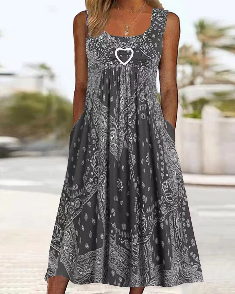 Boho Maxi Dress for Women with Playful Heart Detail by MODEGEIST