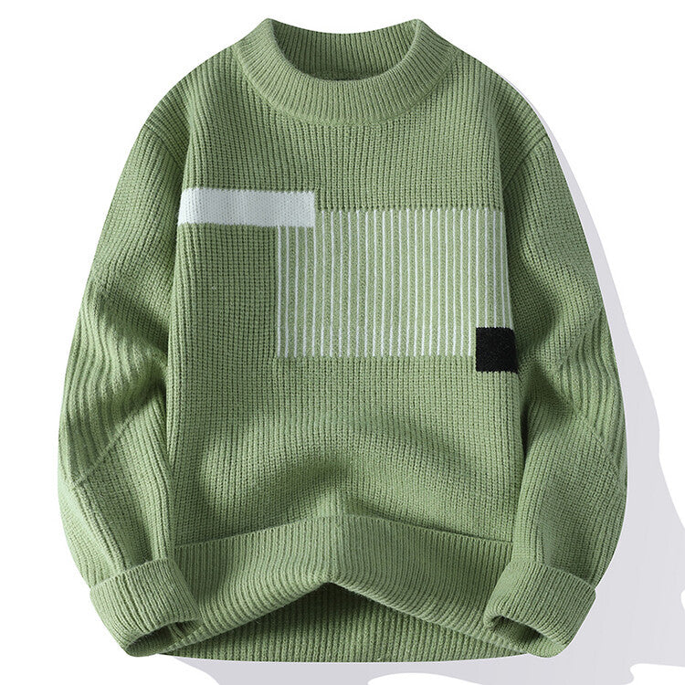 Damen moderner Strickpullover mit geometrischem Muster ModeGeist