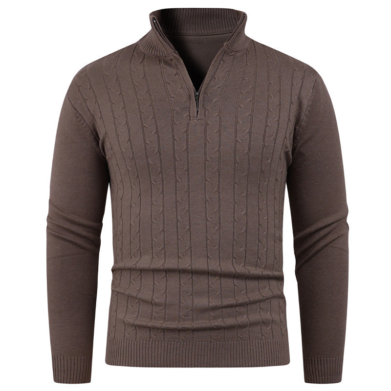 Herren Strukturierter Pullover mit ZIP-Kragen ModeGeist