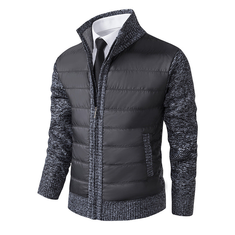 Herren gesteppte Hybridjacke mit modernem Kragen und elastischen Bündchen ModeGeist
