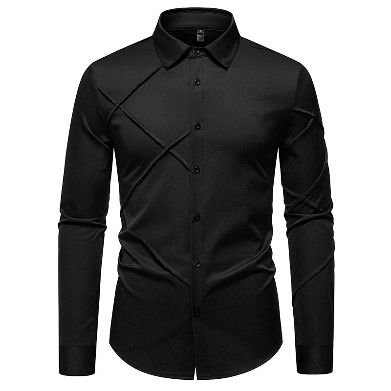 Herren Langarmhemd mit asymmetrischem Design ModeGeist