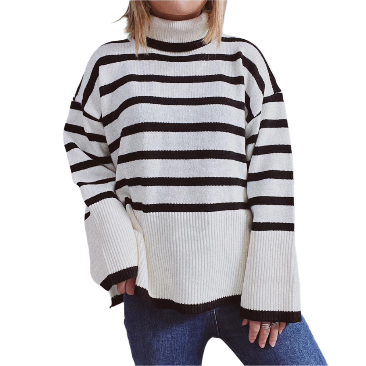 ModeGeist | Gestreifter Strickpullover für Herbst & Winter