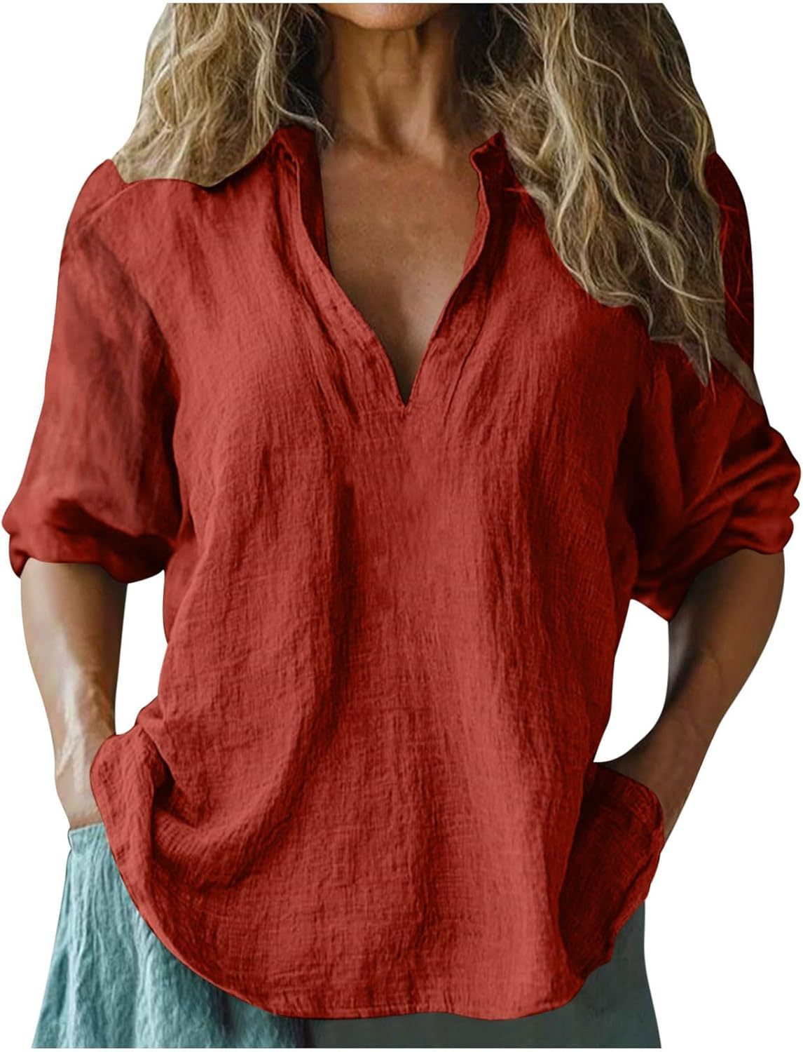 Damen lässige Leinenbluse ModeGeist
