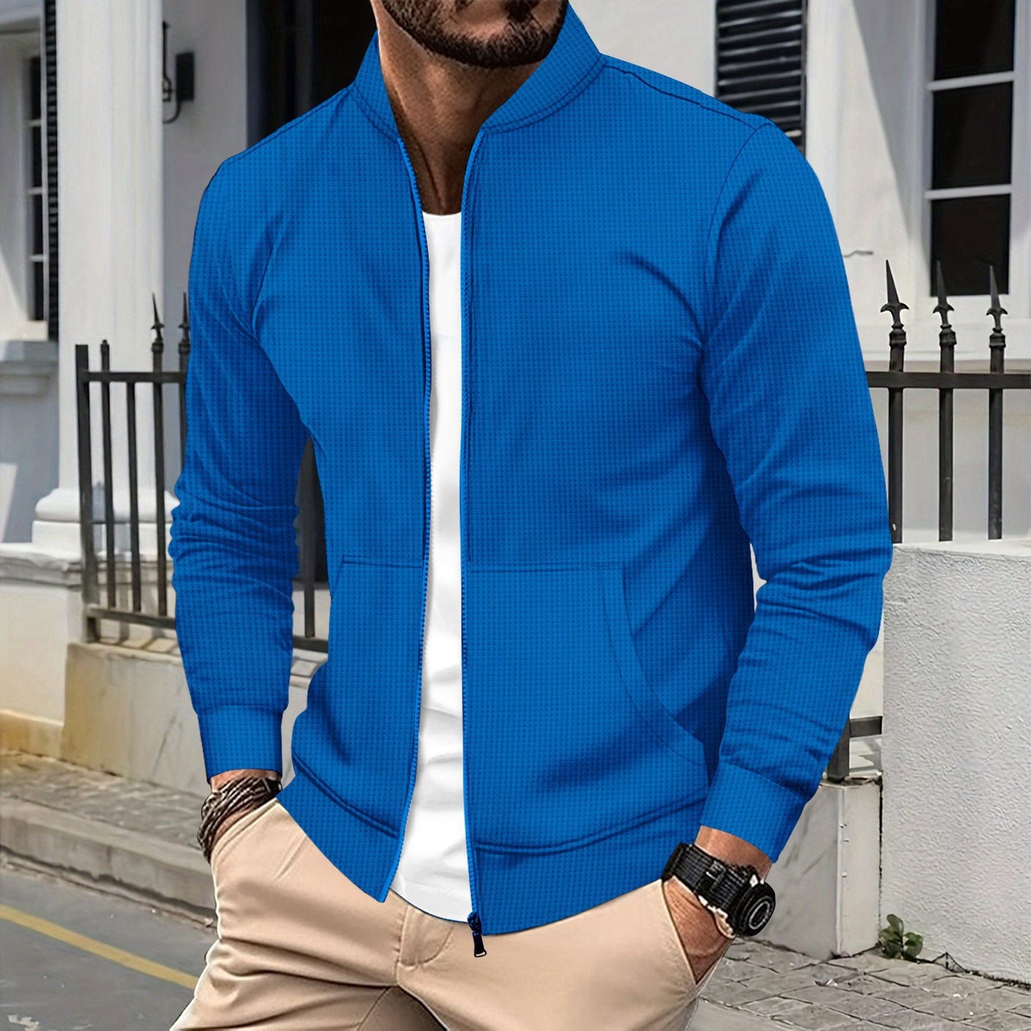 Herren sportliche Freizeitjacke mit Reißverschluss und praktischen Taschen ModeGeist
