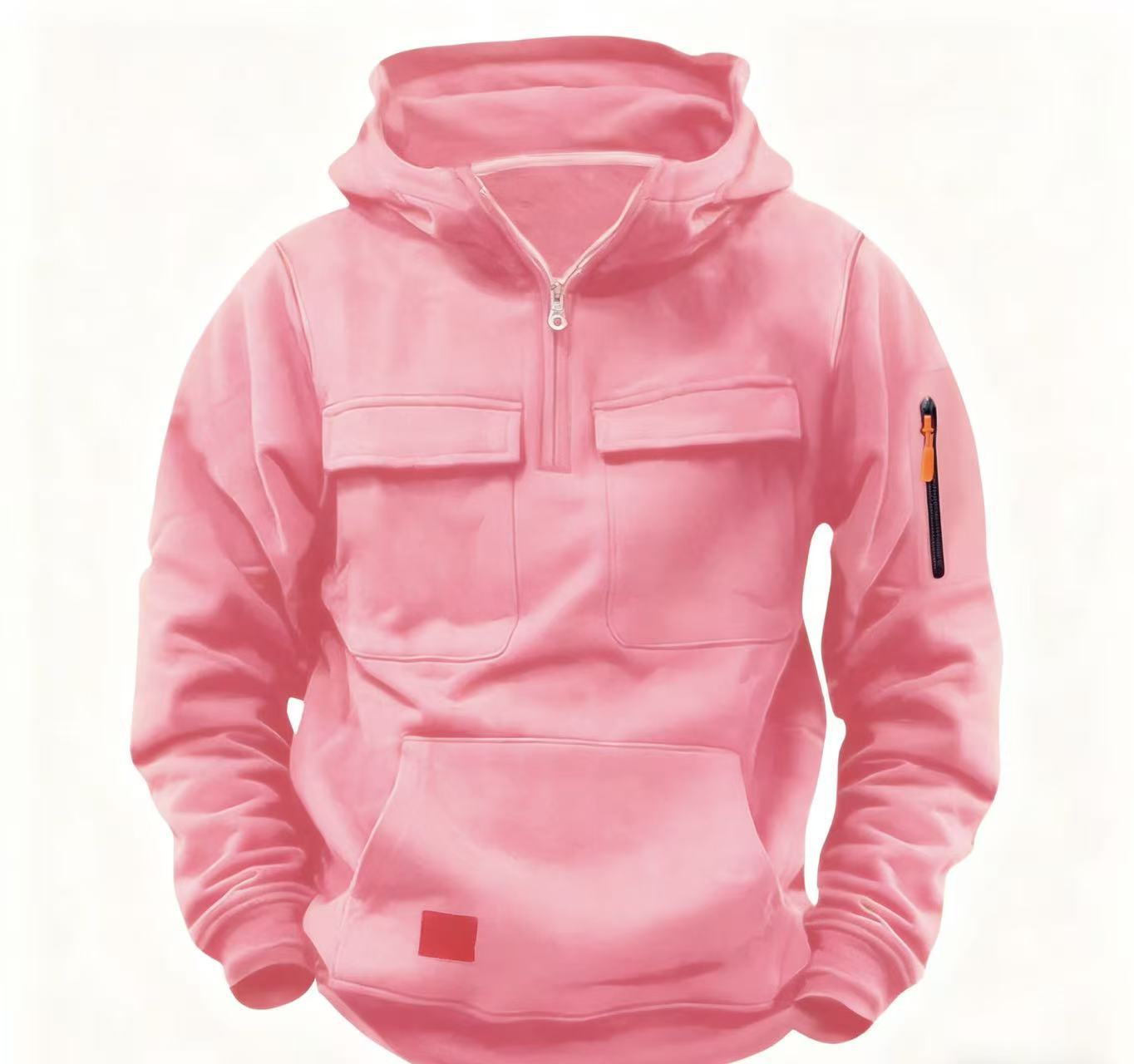 Herren funktionale Kapuzenjacke mit Reißverschluss und praktischen Taschen ModeGeist