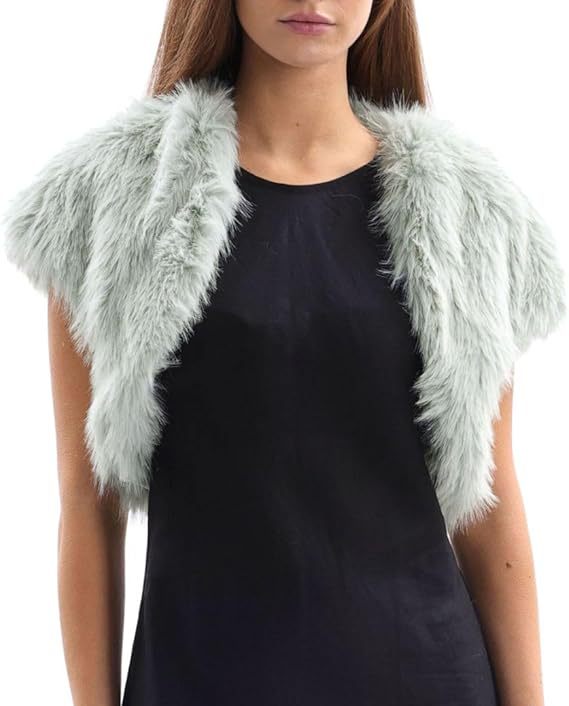 Damen Flauschige Kunstpelzweste im offenen Design ModeGeist