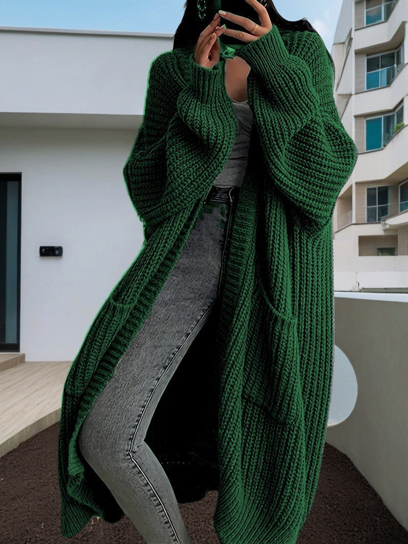 Damen Großer Strickcardigan mit lässiger Passform und großen Taschen ModeGeist