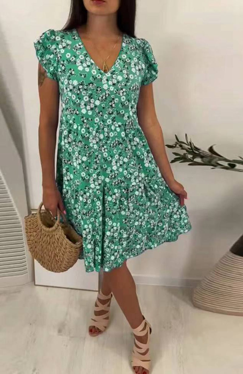 Fliessendes Damen-Freizeitkleid mit Blumenmuster von MODEGEIST
