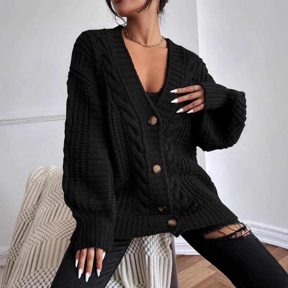 Damen Grobstrick-Cardigan mit dekorativem Zopfmuster ModeGeist