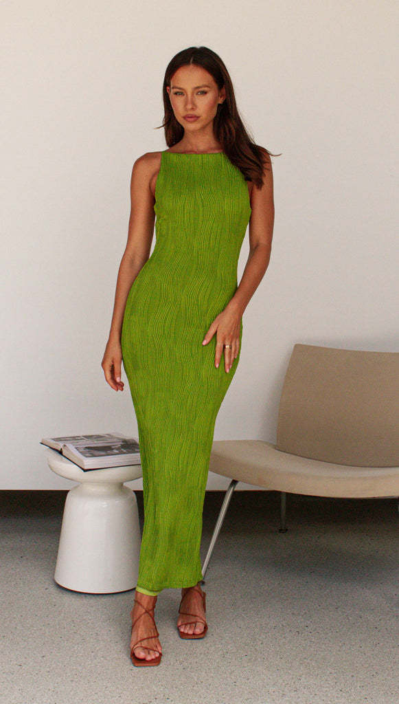 Damen Langarm Maxikleid mit elegantem Rippstrickmuster und körpernahem Schnitt ModeGeist