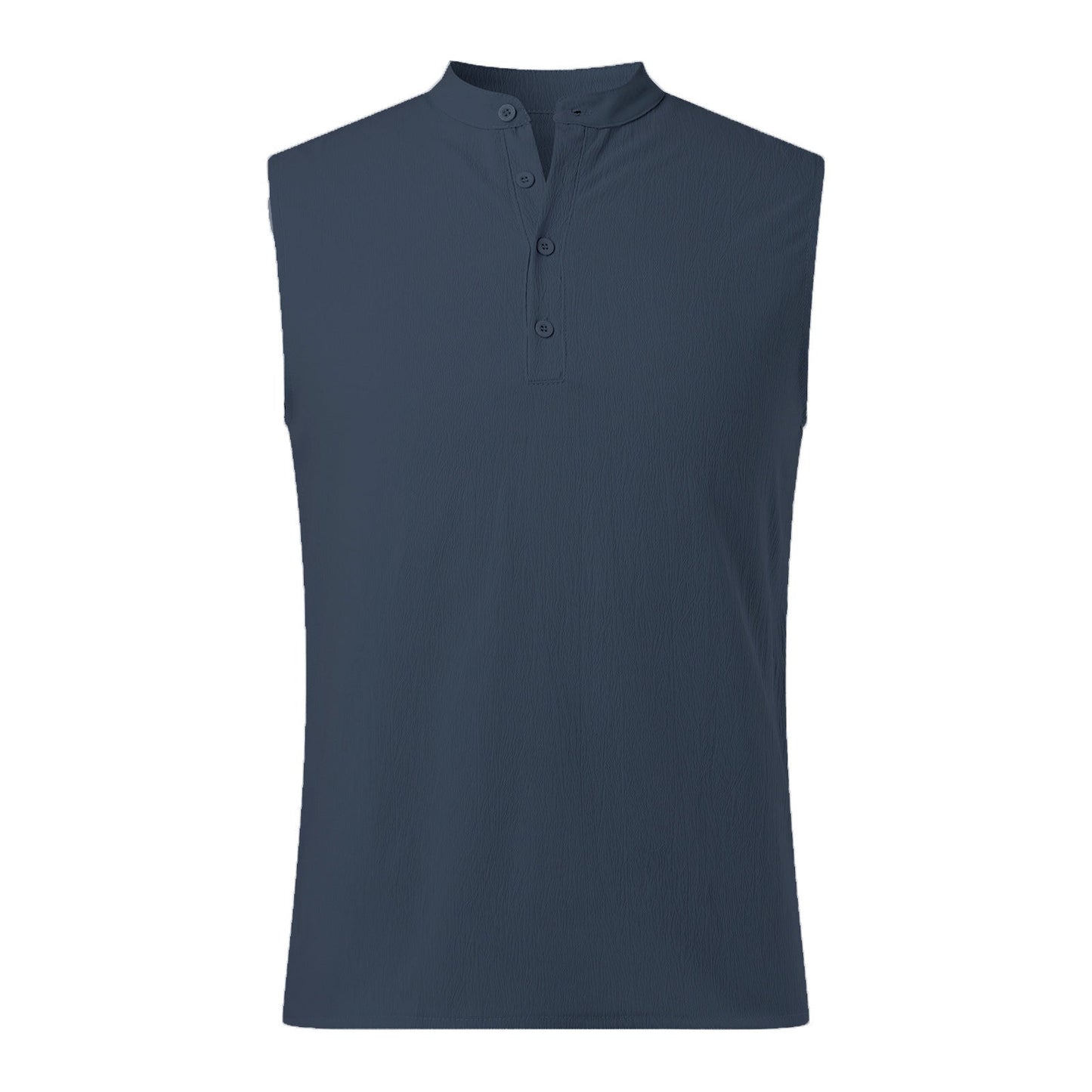 Herren Ärmelloses Henley-Shirt aus atmungsaktivem und leichtem Material ModeGeist
