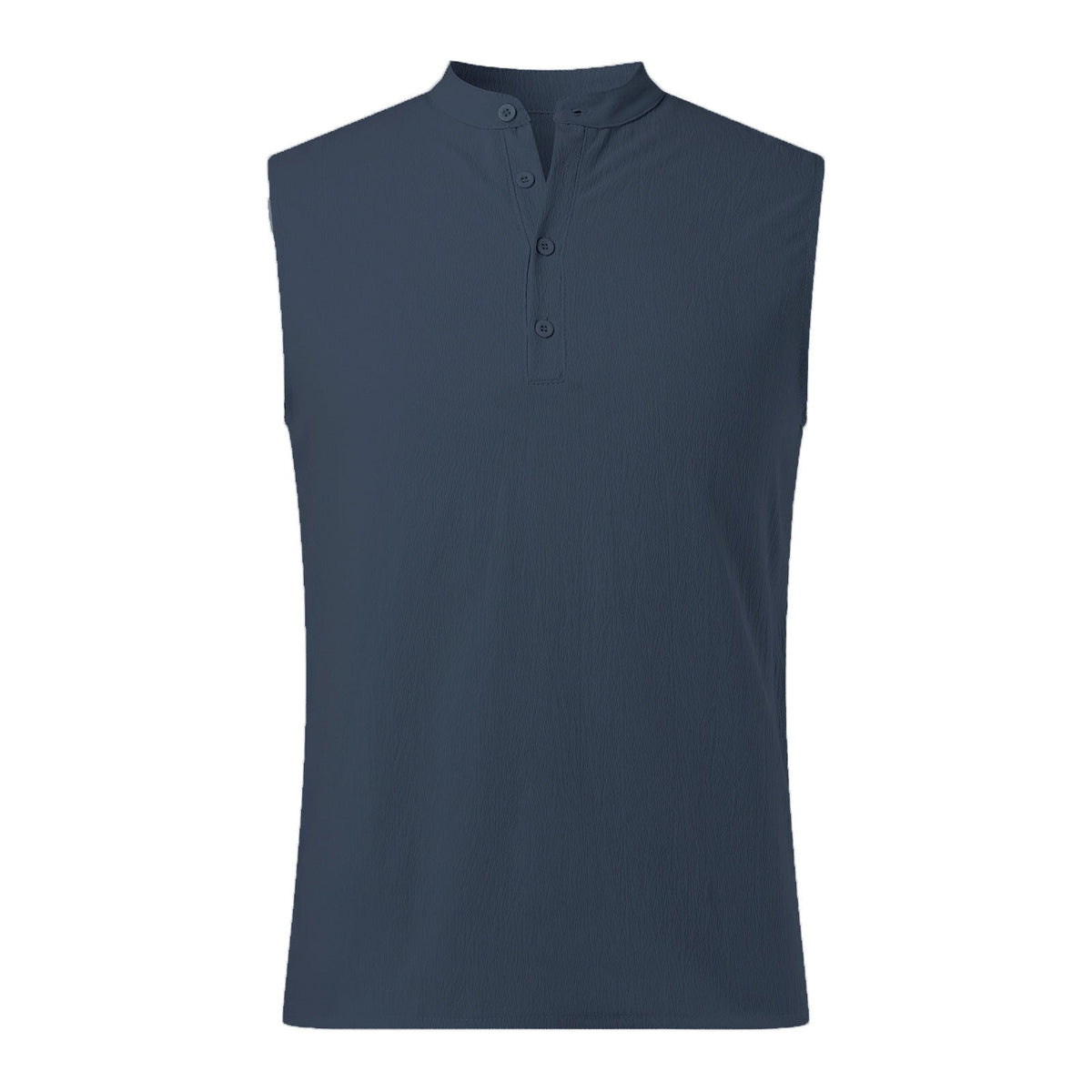 Herren Ärmelloses Henley-Shirt aus atmungsaktivem und leichtem Material ModeGeist