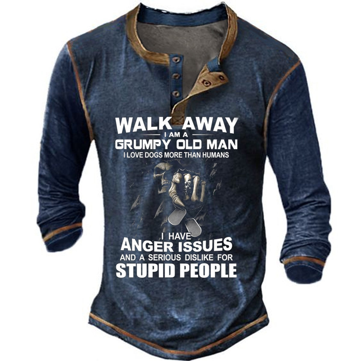 Herren Langarmshirt mit originellem Spruchdesign ModeGeist
