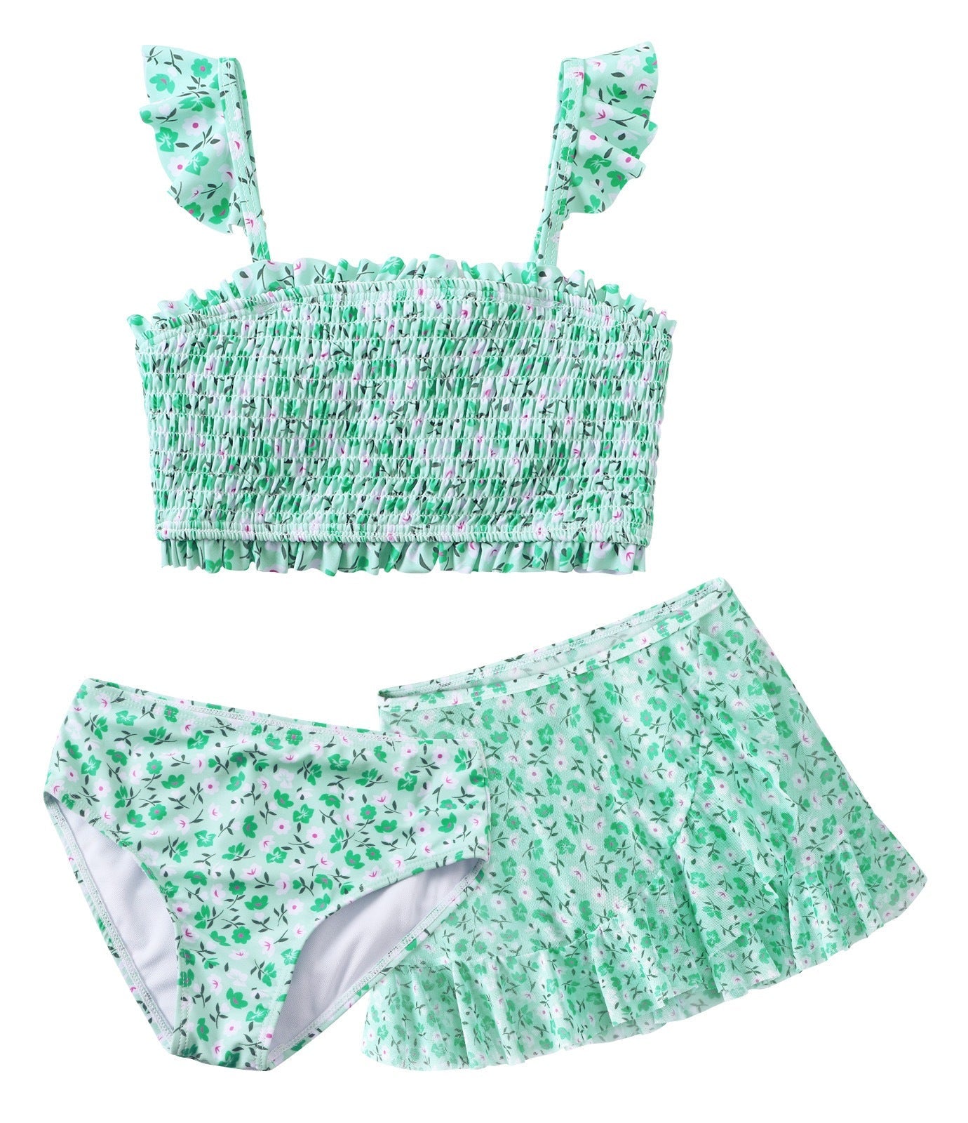 Bikini mit flatterndem Rock und luftigen Rüschen im angesagten MODEGEIST-Stil