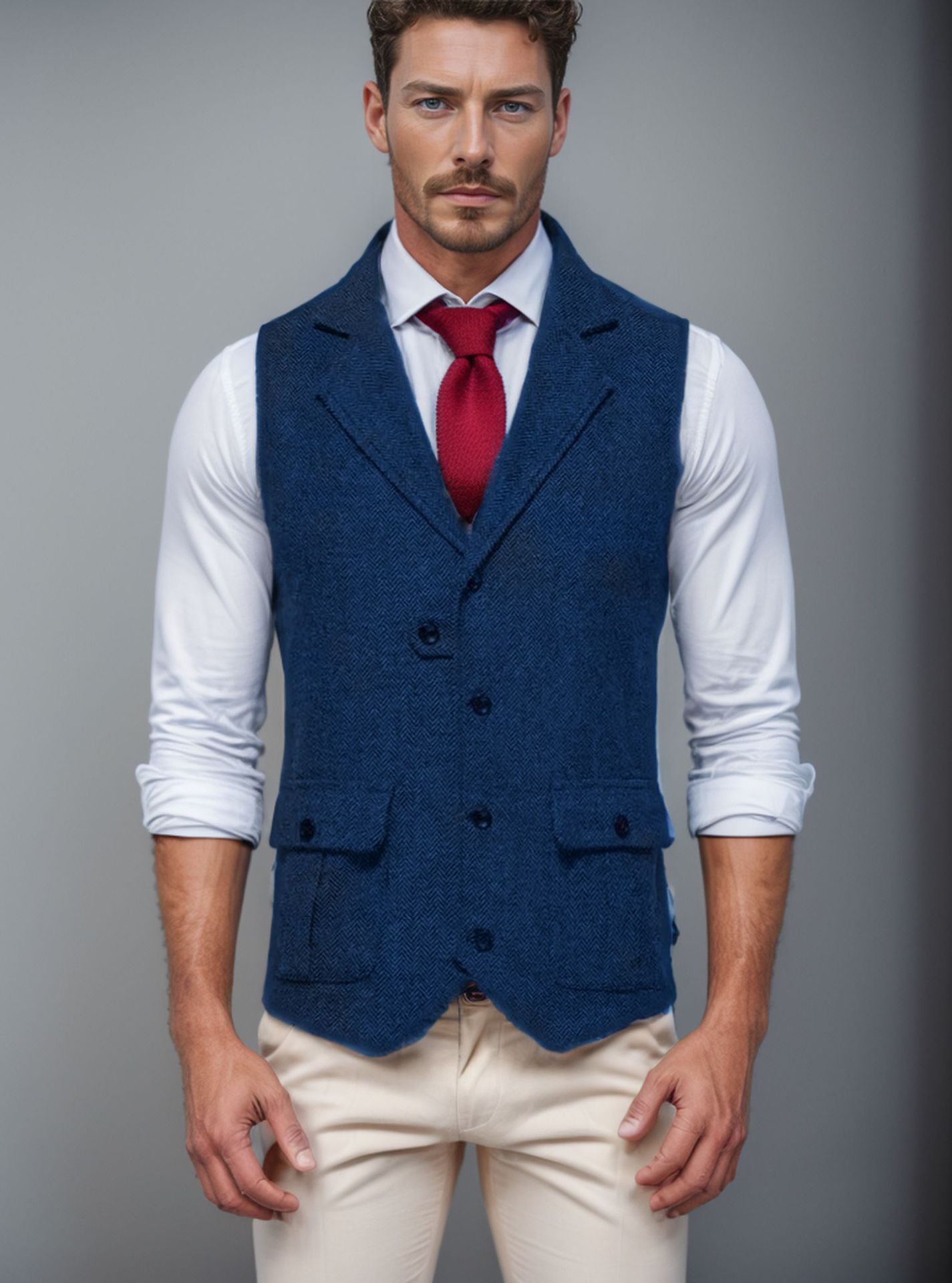 Herren Weste im klassischen Herringbone-Design ModeGeist