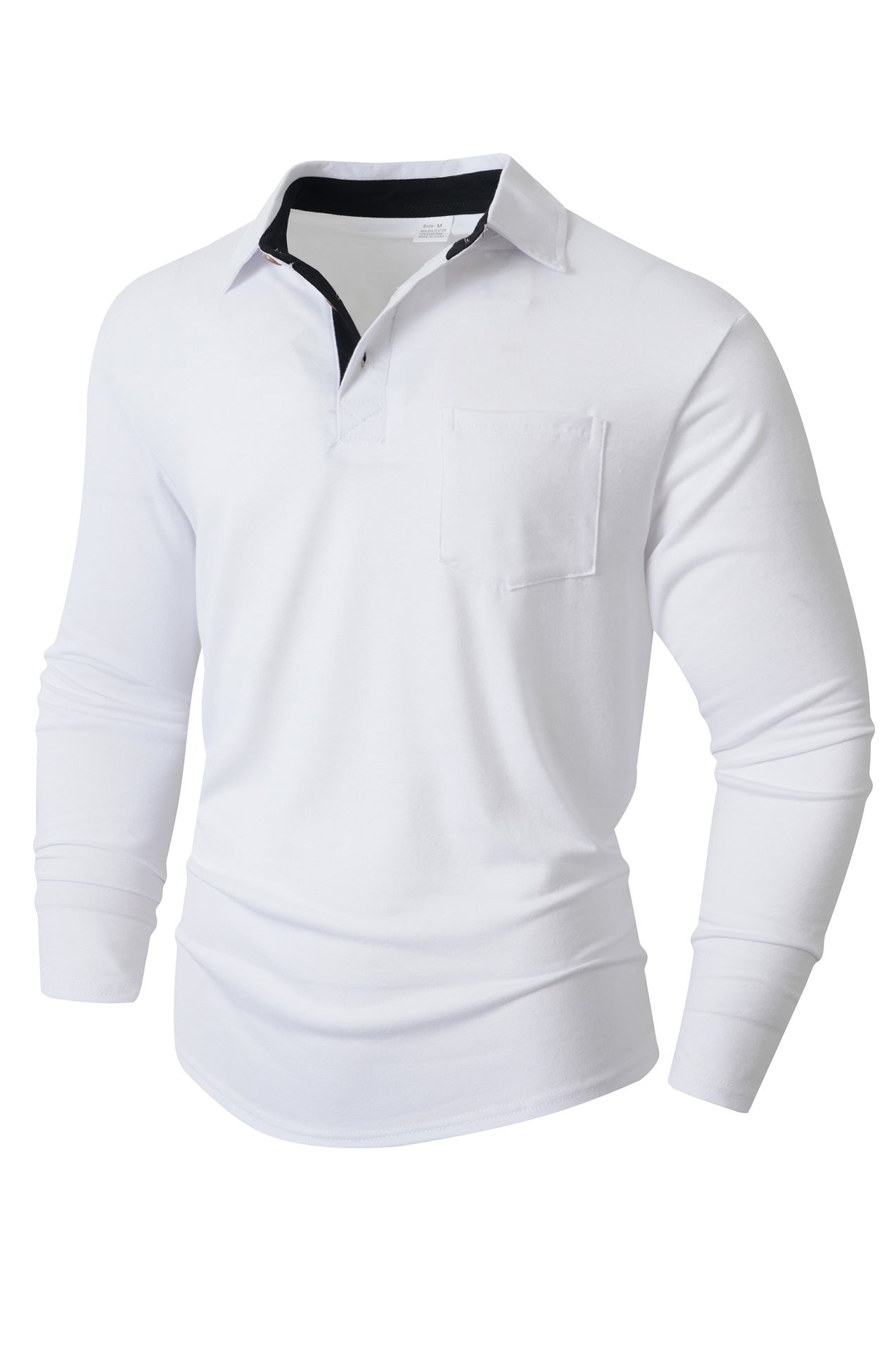 Herren elegantes Langarm Poloshirt mit modernem Kragen und leichtem Stretch ModeGeist