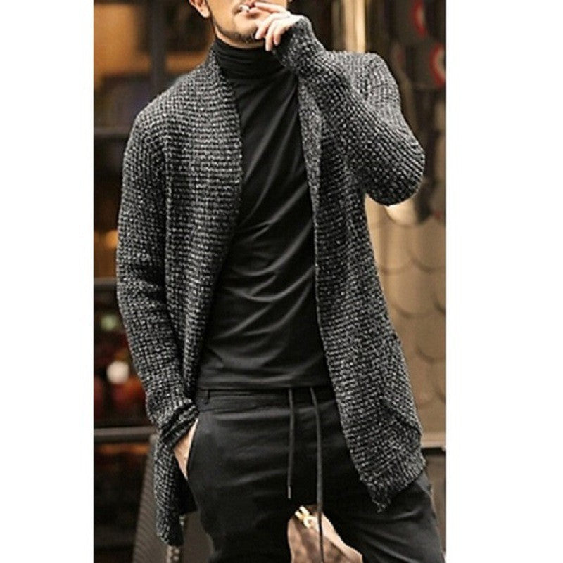 Herren Strickjacke mit offenem Design und strukturiertem Muster ModeGeist